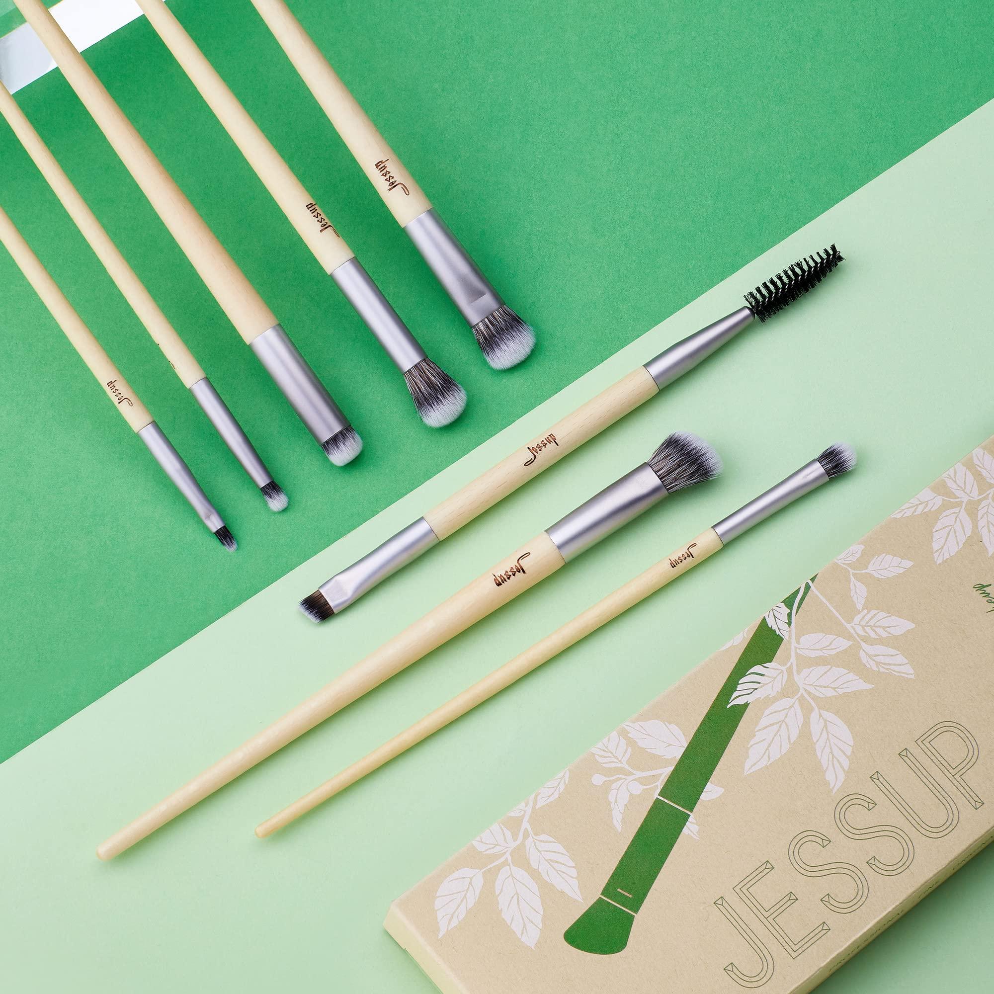 Jessup Jessup Eyeshadow Brush Set 8pcs Eye Makeup Brushes Premium Cruelty-Free Eyeshadow Blending Concealer Eyebrow Eyeliner Spoolie Brush Kit T328