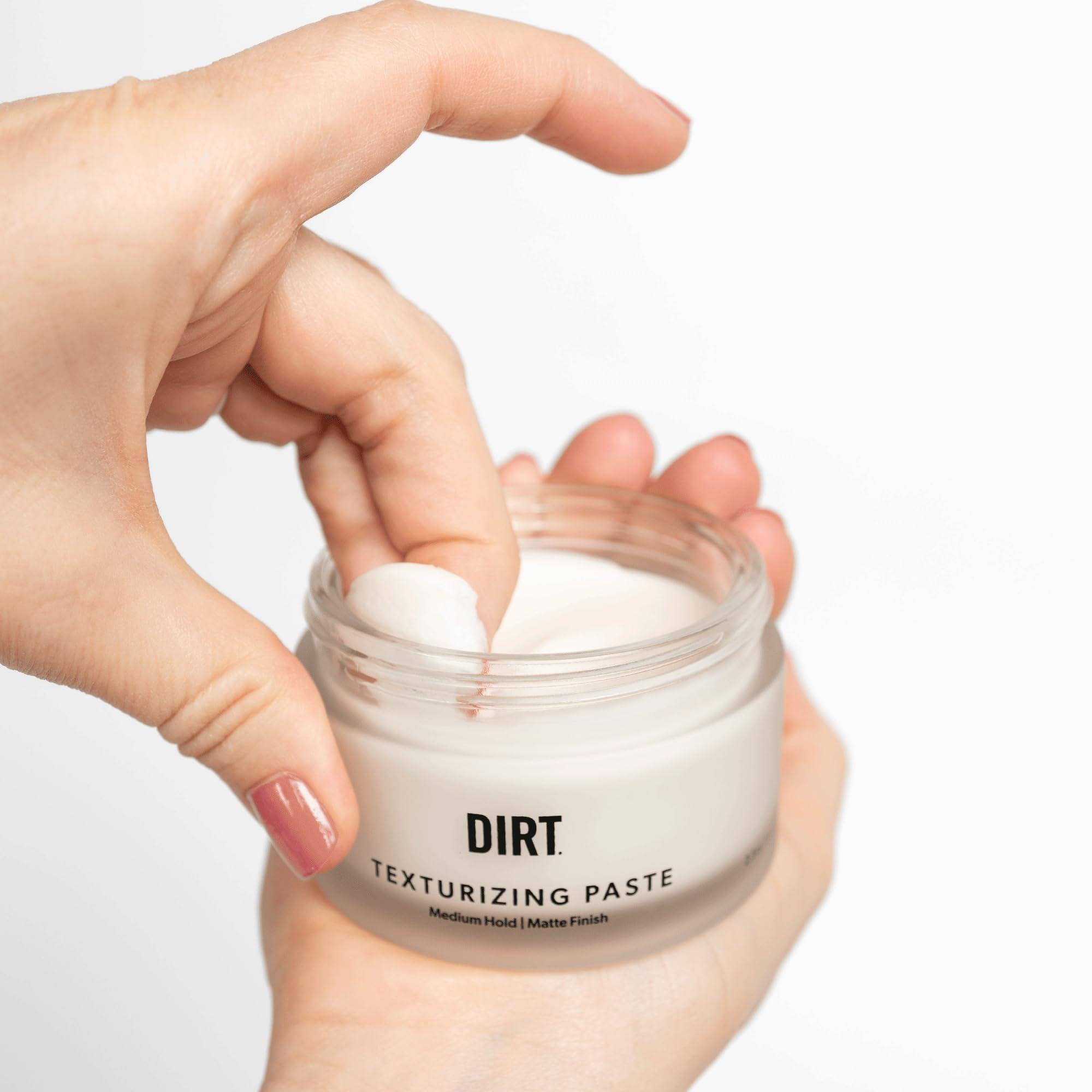 Dirt Texturizing Paste- Medium Hold- Matte Finish- 2.5 Oz- Creamy, ultra-rich formula defines, shapes, and infuses hair with skincare-grade ingredients- Dragon Fruit supports rebalance in microbiota