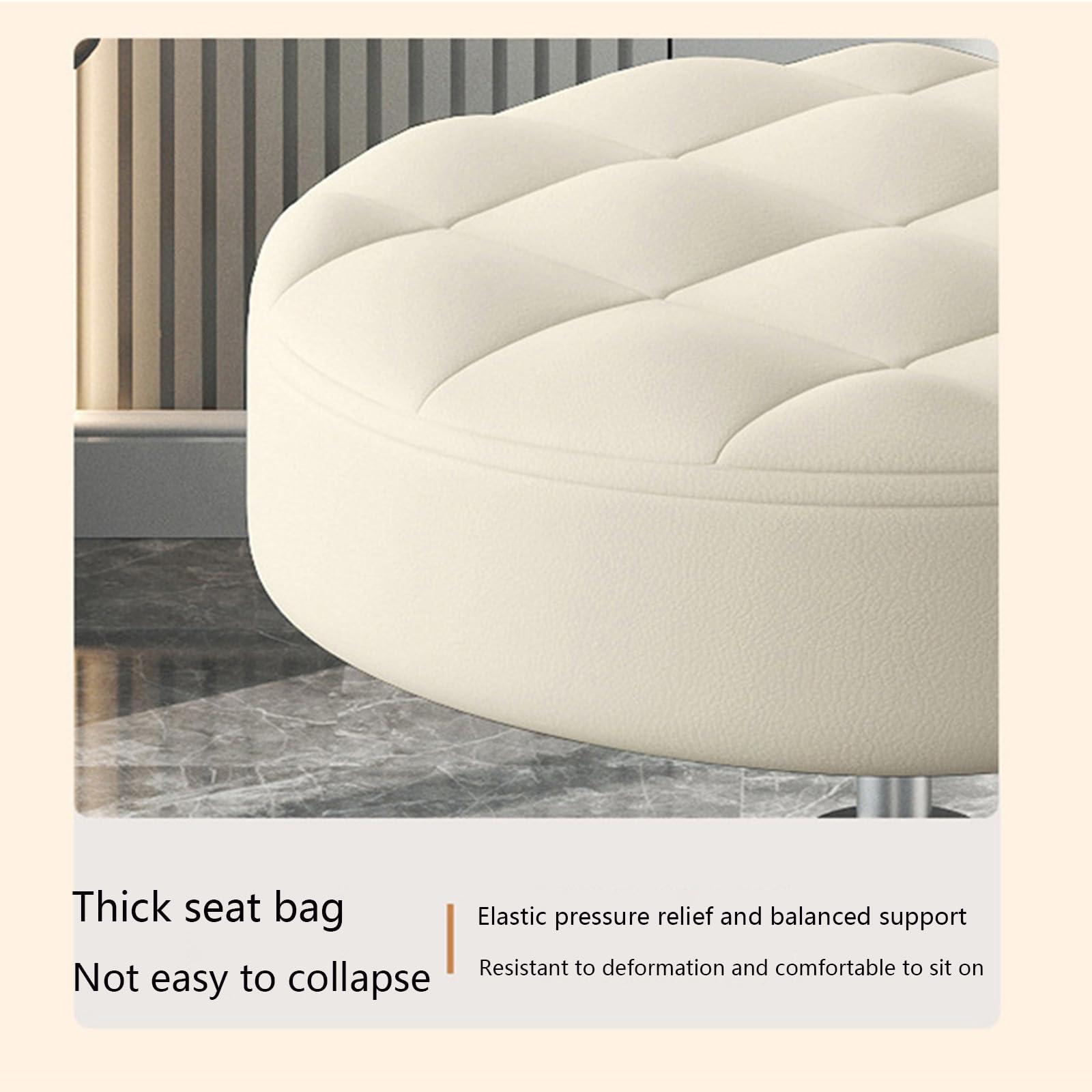 SHUANGLIW Heavy Duty Rolling Stool Adjustable Swivel Stool Chair with Bearing Wheels and for Kitchen Medical Esthetician Studio Drafting Salon Tattoo Work Office Beauty Salon Clinic Dentist (White)