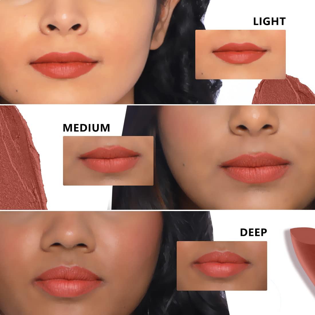 Plum Plum Matterrific Lipstick Highly Pigmented Nourishing & Non Drying 100% Vegan & Cruelty Free (1 Count (Pack of 1)) (Peach Please - 122 (Peachy Brown Nude))