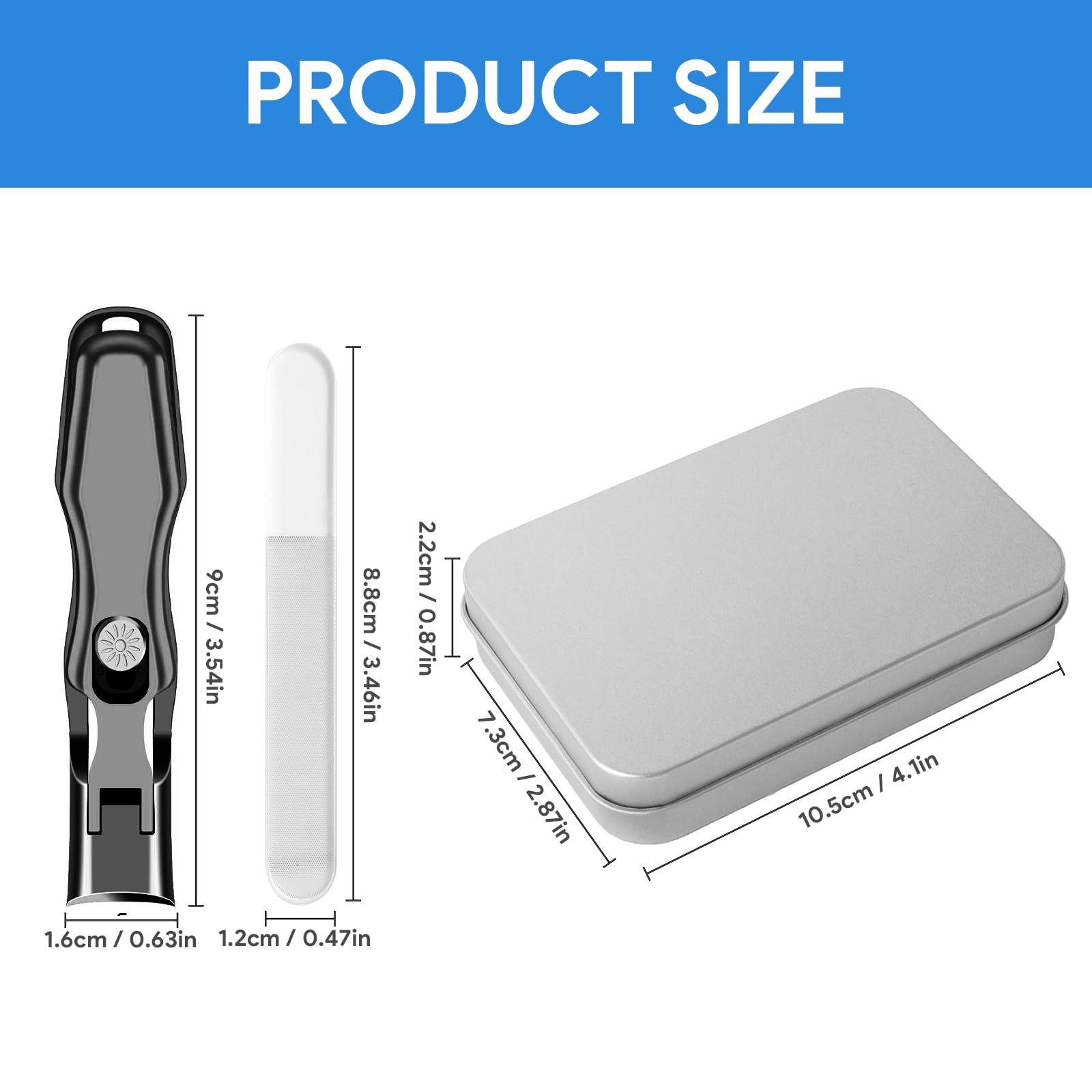 HooYiYuuX Lux German Nail Clippers Grip for Men, The UltraSharp Fingernail Clippers with Catcher, No Splash Toenail Clippers for Thick Nails for Seniors, Portable Nail Clipper with Catcher File and Safety Lock