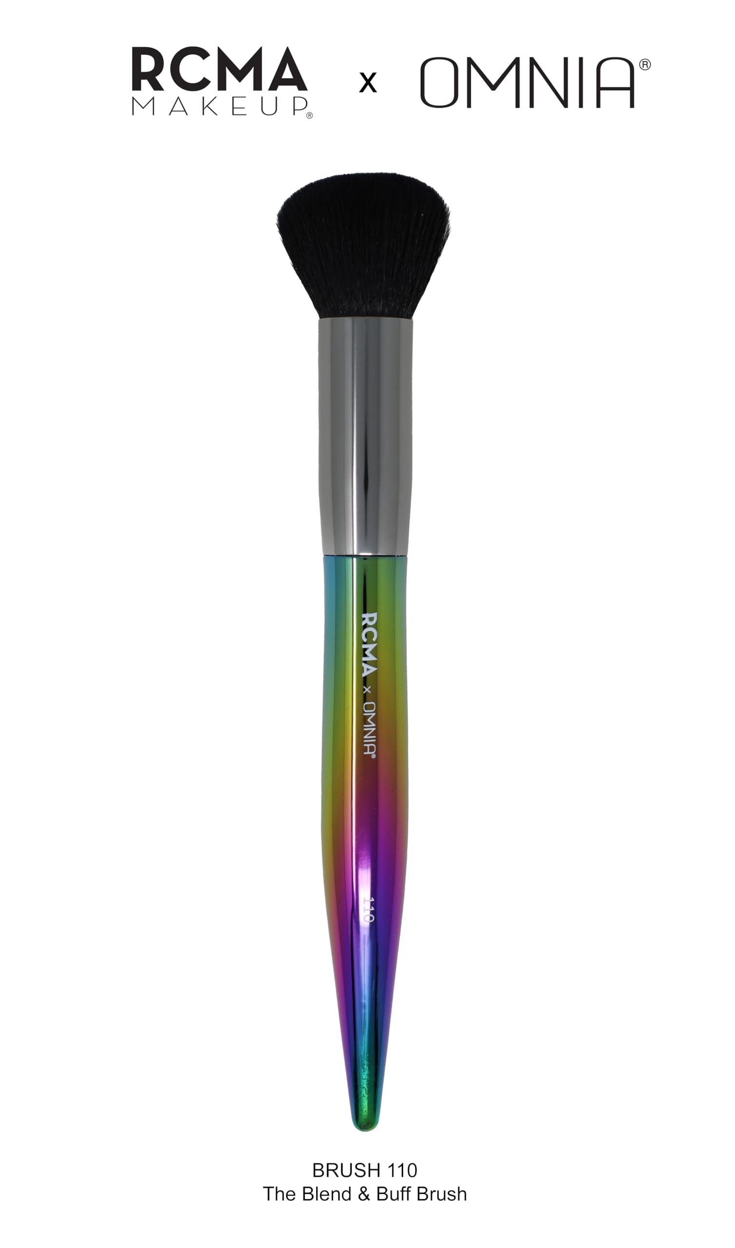 RCMA Makeup RCMA Makeup x Omnia Professional Brush Set 5pc | Premium | Synthetic Fibers | Iridescent Acrylic Handle | Face Powder, Complexion and Foundation Brushes