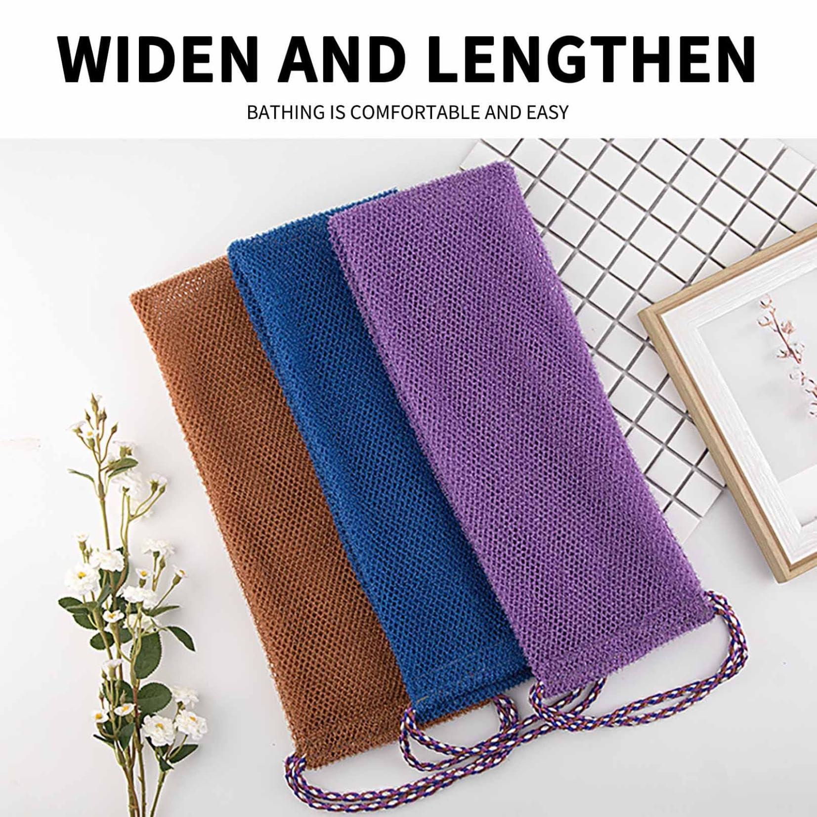 Generic African Exfoliating Net, African Net Sponge Authentic,Real,Black Owned,Exfoliating Bath Wash Cloth,Long Sponge, Body Exfoliator,Shower Bath Accessories,Back Foot Scalp Scrub Bath Sponges (Yellow)