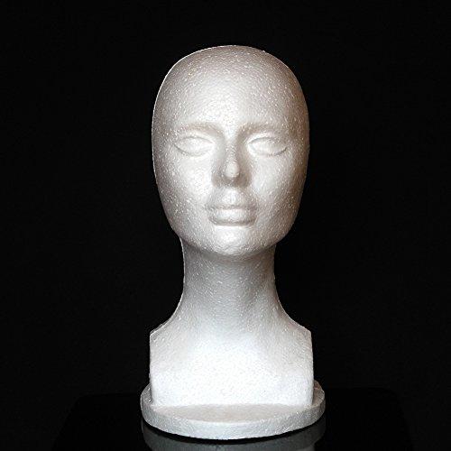 Polytree Polytree Female Foam Mannequin Head Styrofoam Hat Glasses Hair Wig Stand Display Head Model
