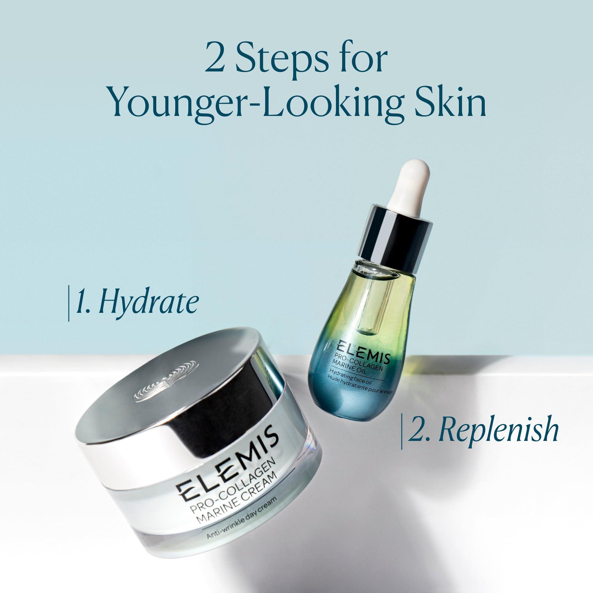 ELEMIS ELEMIS Pro-Collagen Marine Oil, 15ml Ultra-Lightweight Anti-Wrinkle Daily Face Oil Moisturizer, Deeply Moisturize, Nourish & Hydrate for Youthful Look, Fine Lines and Wrinkles Treatment