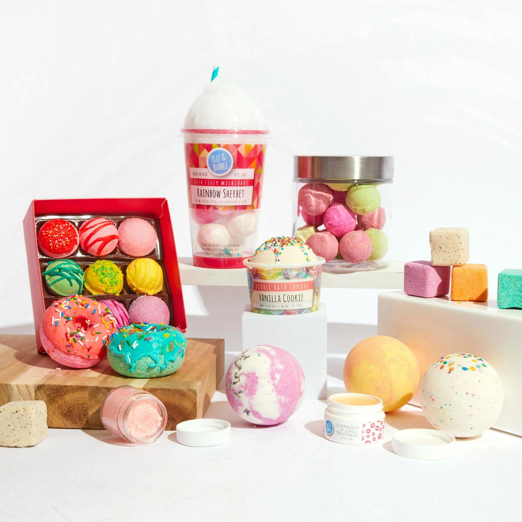 Fizz & Bubble Fizz and Bubble, Bubble Bath Sundae, 7oz. (1-Pack) - Scented Bath Bomb, Moisturizing for Dry Skin, Soothing, Nourishing, Handmade Gift Ideas for Her (Tropical Smoothie)