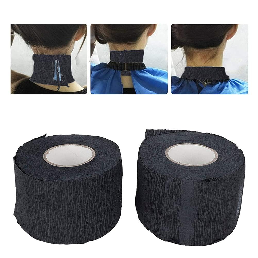esowemsn 2 Rolls of Disposable and Flexible Black Barber Neck Strips for Hair Styling, Salon Cutting, Coloring, and Hairdressing