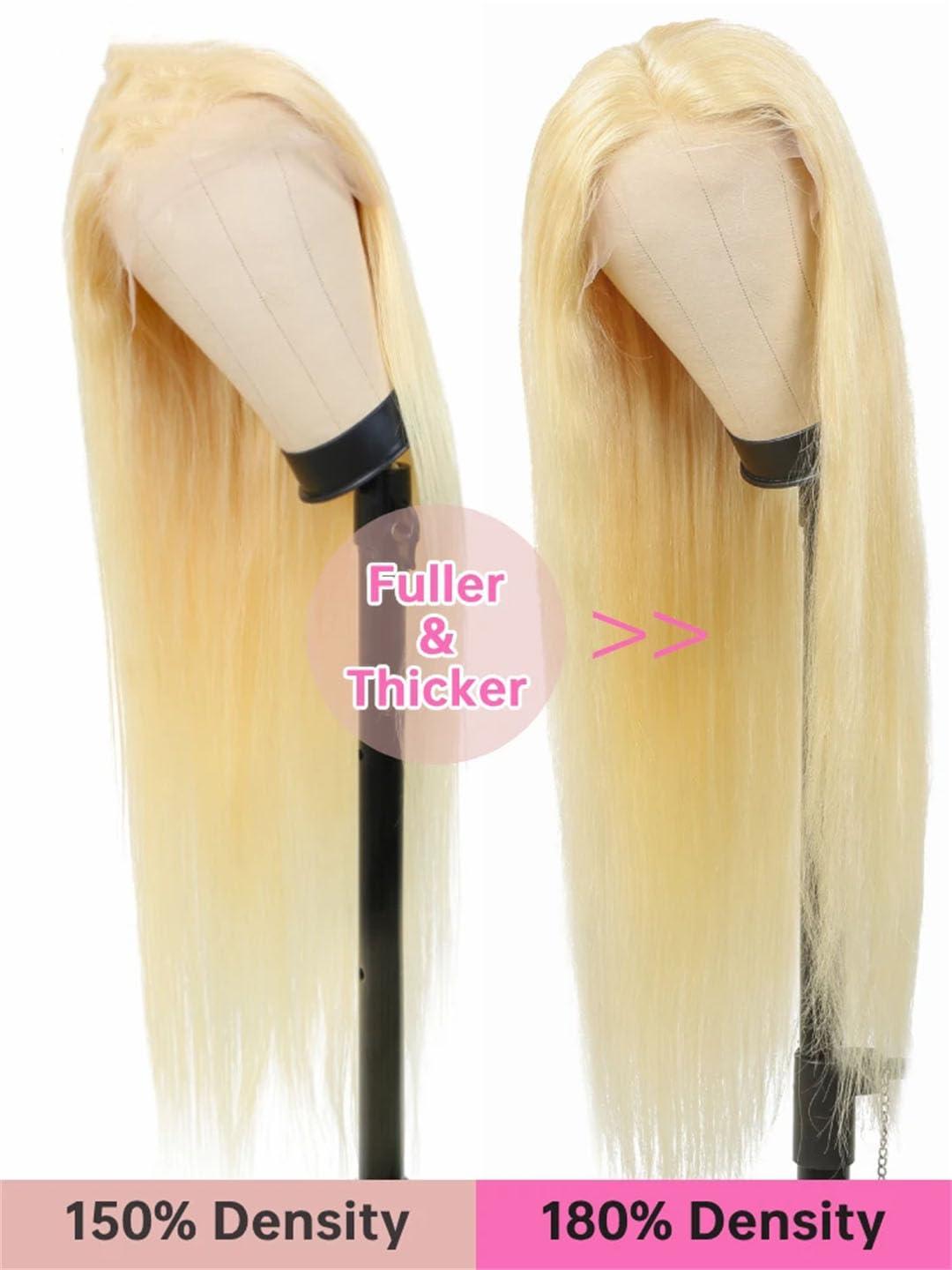 Generic Generic 360 Lace Front Wigs Human Hair Pre Plucked Bone Straight 13X4 613 Hd Full Lace Wig 13X6 Human Hair Lace Frontal Wig, 10 inches#180