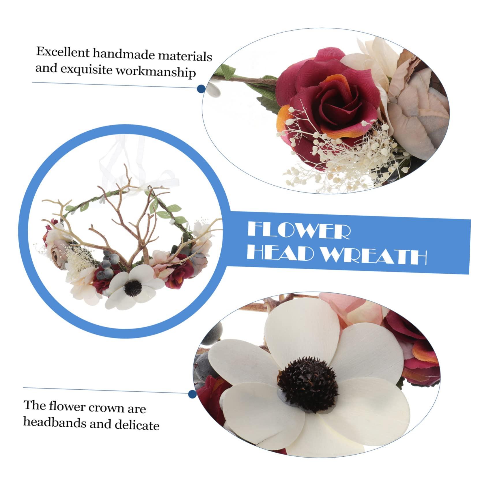 waenhasd waenhasd Flower Head Wreath Flower Headband Floral Headpiece Flower Crown Flower Headwear/1150, 21213