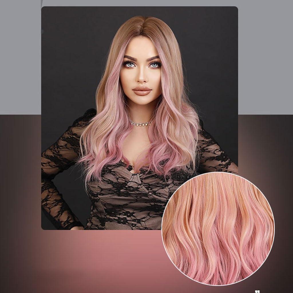 JUNXIAN JUNXIAN Lace Wig 54cm 21.25inch Creative Long Curly Hair Role Play Synthetic Wig Color Hair Piece Women\'s Wig Wigs Women