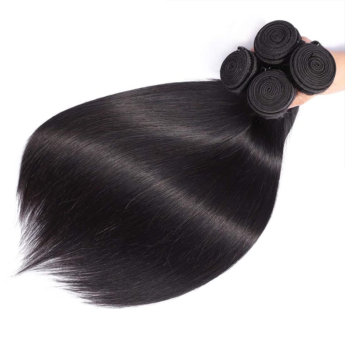 HeioWuio Brazilian Bundles Straight 8A Grade 100% Unprocessed Straight Human Hair 3 Bundle 26 26 26 Inch Brazilian Remy Hair Weave Human Hair Weaves For Women