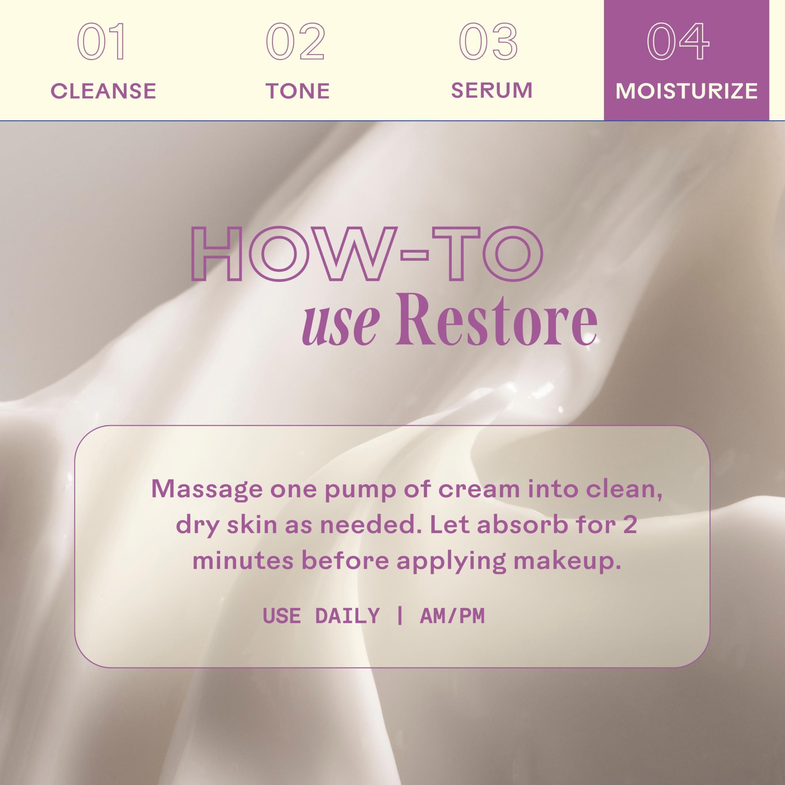 Three Ships Three Ships Restore Barrier Repair Cream with Ceramides + Gotu Kola - Supports Skin Barrier, Soothes Redness, Lightweight Daily Face Moisturizer (40g)