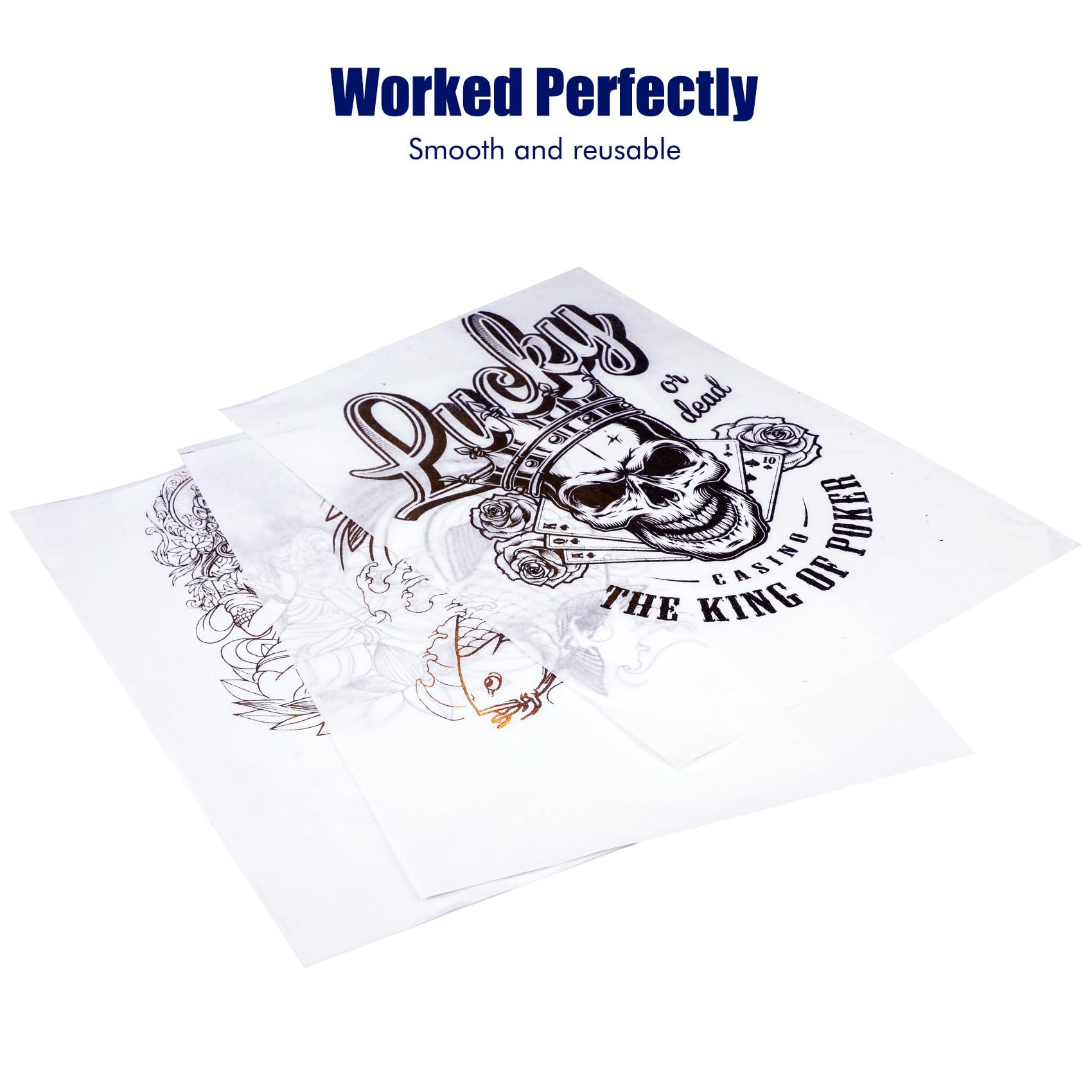 BIOMASER Tattoo Transfer Paper, 120 Sheets Tattoo Stencil Paper, Stencil Paper for Tattooing - A4 Size, 4 Layers Thermal Transfer Paper DIY Tattoo (120PCS)