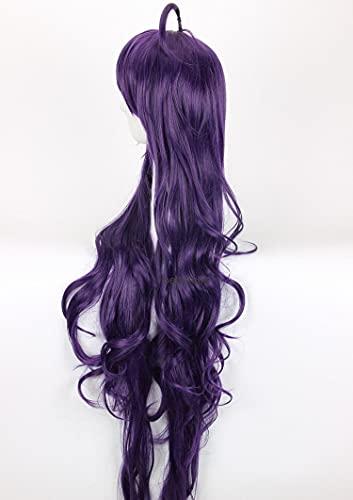 NEVSTPFWD Seraph of The End Asuramaru Purple Long Wavy Curly Cosplay Heat Resistant Synthetic Hair Halloween Carnival Patry + Free Wig Cap