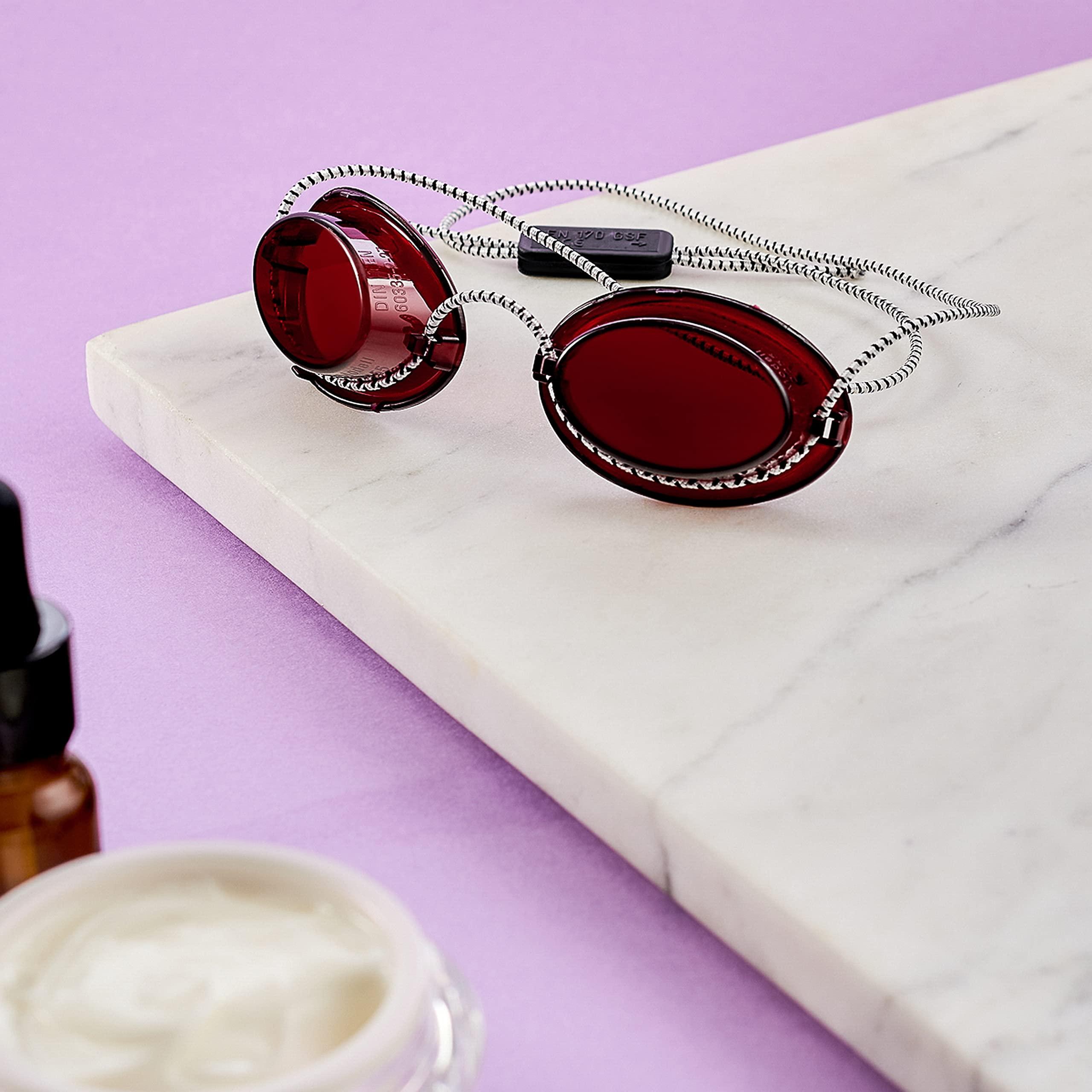 Schmerler Schmerler Tanning Glasses, Flexible Tanning Goggles Eye Shields, UV Eye Protection Sunglasses for Tanning in the Solarium, Individual Tanning Sun Bed Goggles, The Shades, Elastic Band, Red