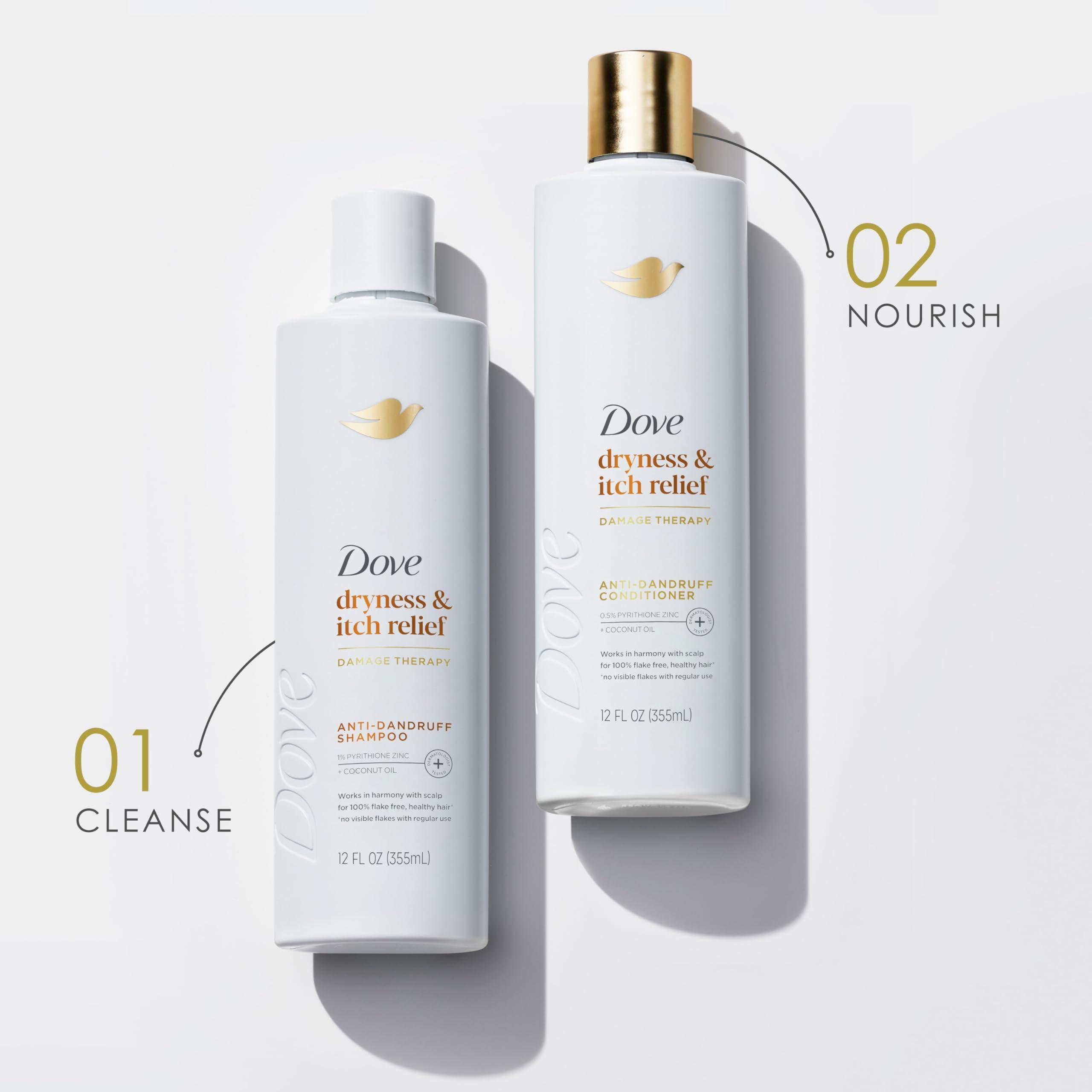 Dove Dove Damage Therapy Derma Shampoo Dryness + Itch Pack of 6 for Flaky Scalp with Pyrithione Zinc and Coconut Oil 12 Fl Oz