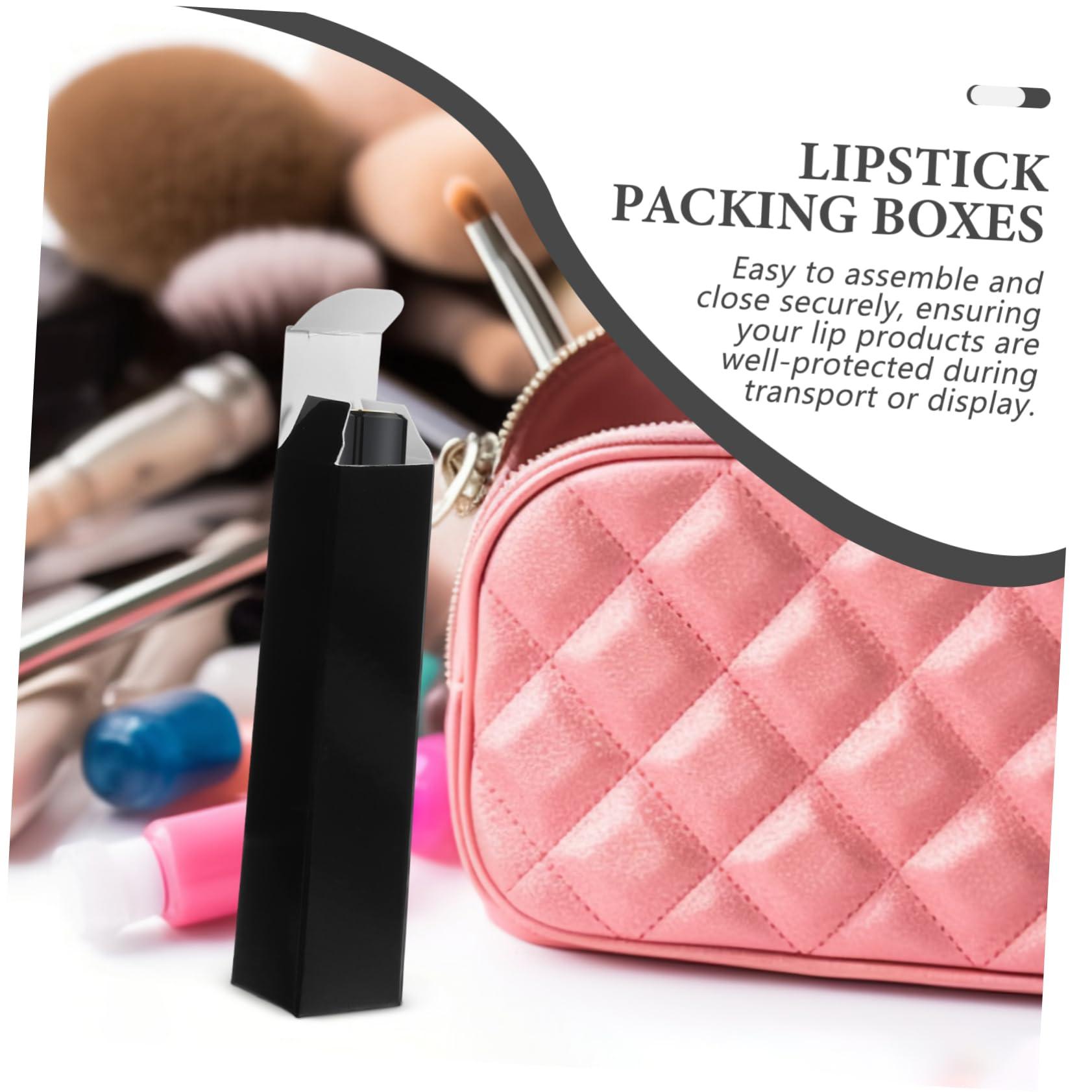 Beatifufu Beatifufu 15pcs Boxes Lipstick Box Lipstick Case Black Lip Gloss Lip Glitter Lip Tint Lip Gloss Tubes Paper Lip Gloss Storage Containers Lipstick Container Lip Gloss Packaging Boxes