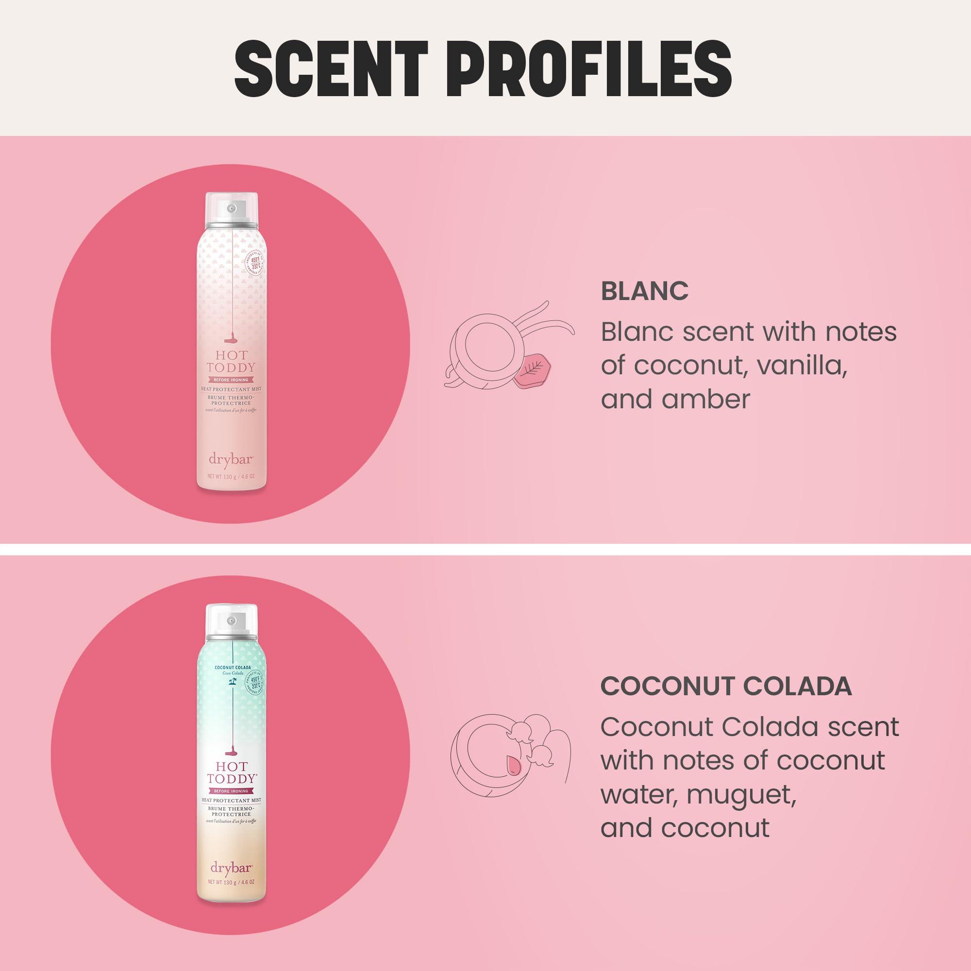 Drybar Drybar Hot Toddy Heat Protectant Mist Coconut Colada Scent - Full Size| Lightweight Heat Protectant for Hair protects from Heat & Styling with Curling, Straightening and Styling Irons