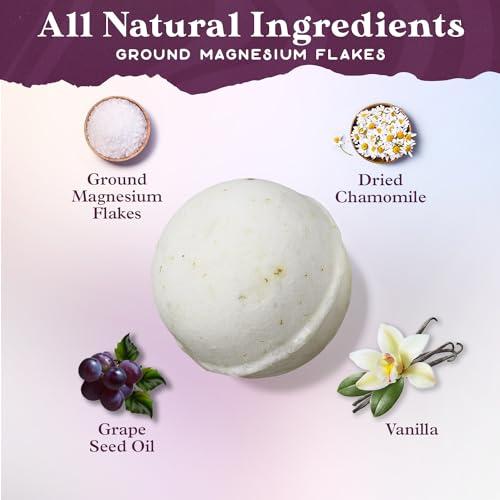 PURPLE CANYON Purple Canyon Bath to Bed Natural Bath Bombs | Relaxing Sleep Support with Magnesium | Chamomile and Vanilla Scented Handmade Bath Bombs Set