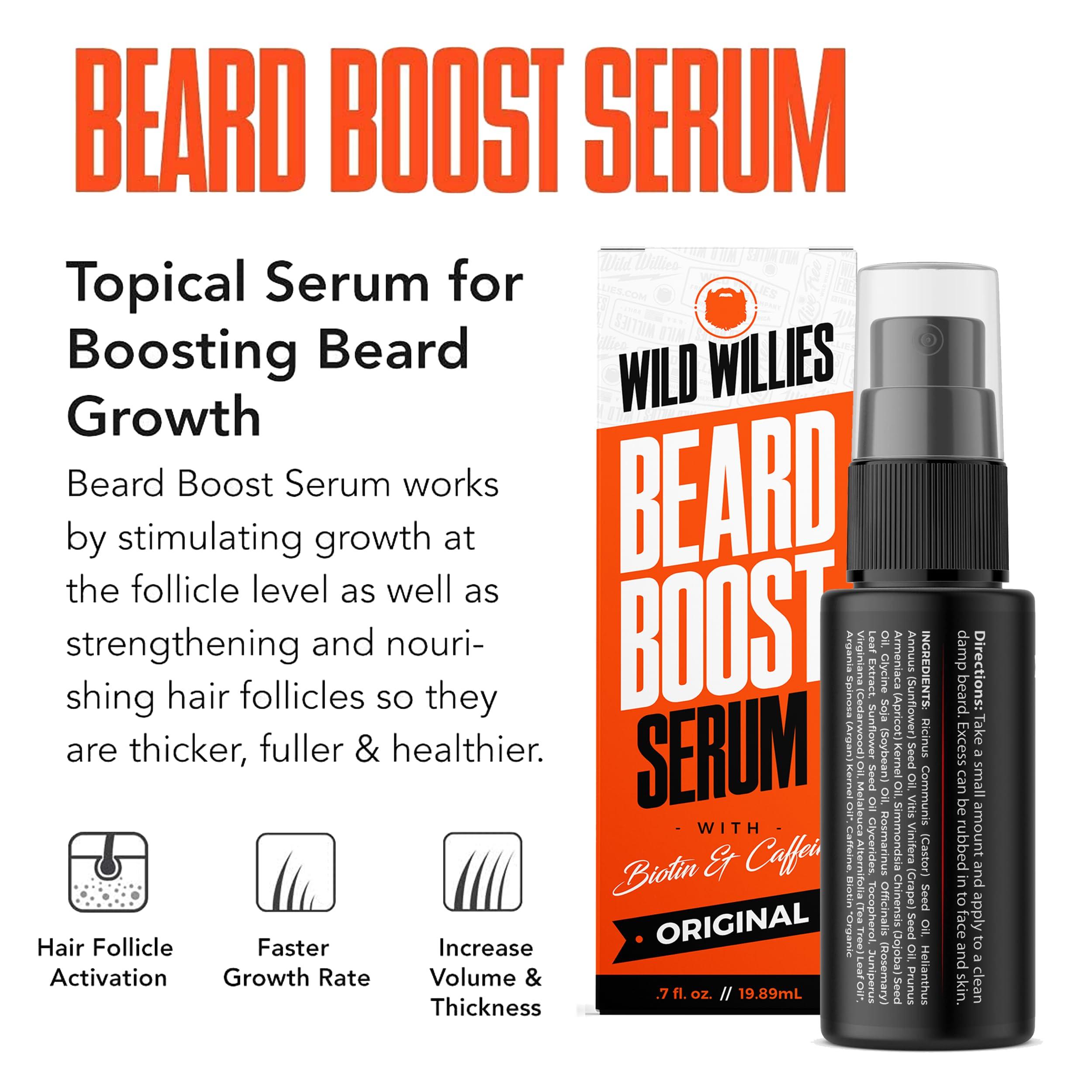 Wild Willies Wild Willies Beard Care Kit, Biotin Fortified Shampoo and Conditioner with Caffeine, Two 4-Oz Bottles, Promotes Healthy Beard Growth