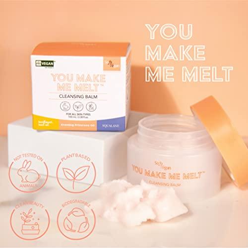 SoloVegan SoloVegan You Make Me Melt Cleansing Balm Make Up Remover 100ml Eye Makeup Remover Korean Skincare Cleanser Makeup Remover Balm I K-beauty I Vegan