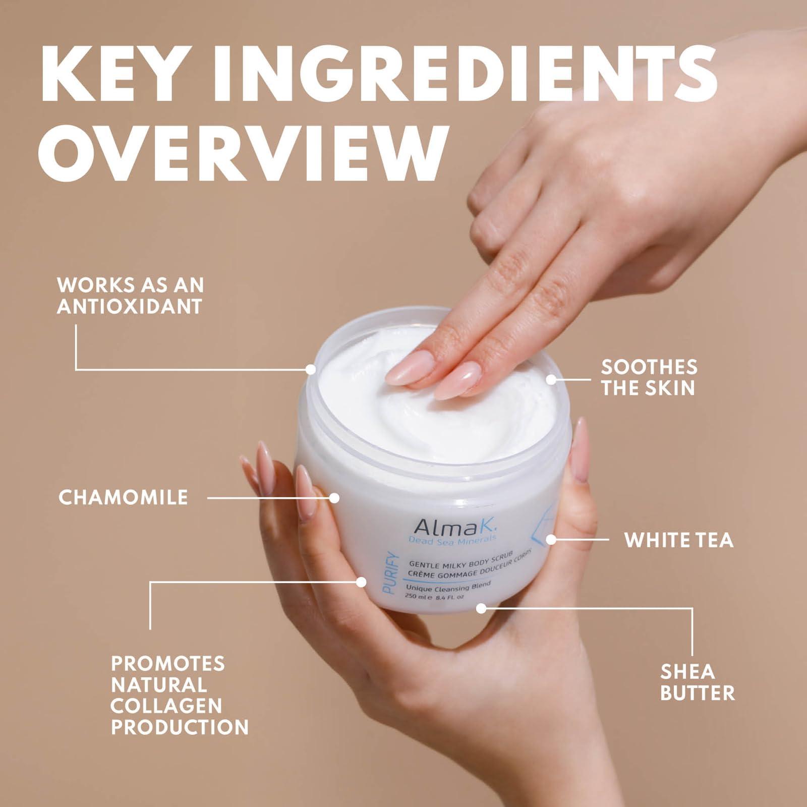 ALMA K Alma K Gentle Milky Body Scrub - Exfoliating Body Scrub - Body Exfoliator - Shower Scrub with Shea Butter - Exfoliating Scrub for Women - 8.4 oz