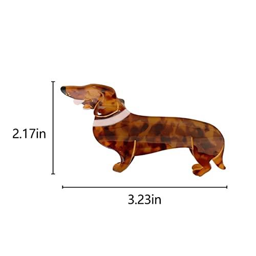 OMG Decor Dachshund Claw Clip,Dog Claw Clip,Acetate Hair Clips,Small Claw Clips for Women