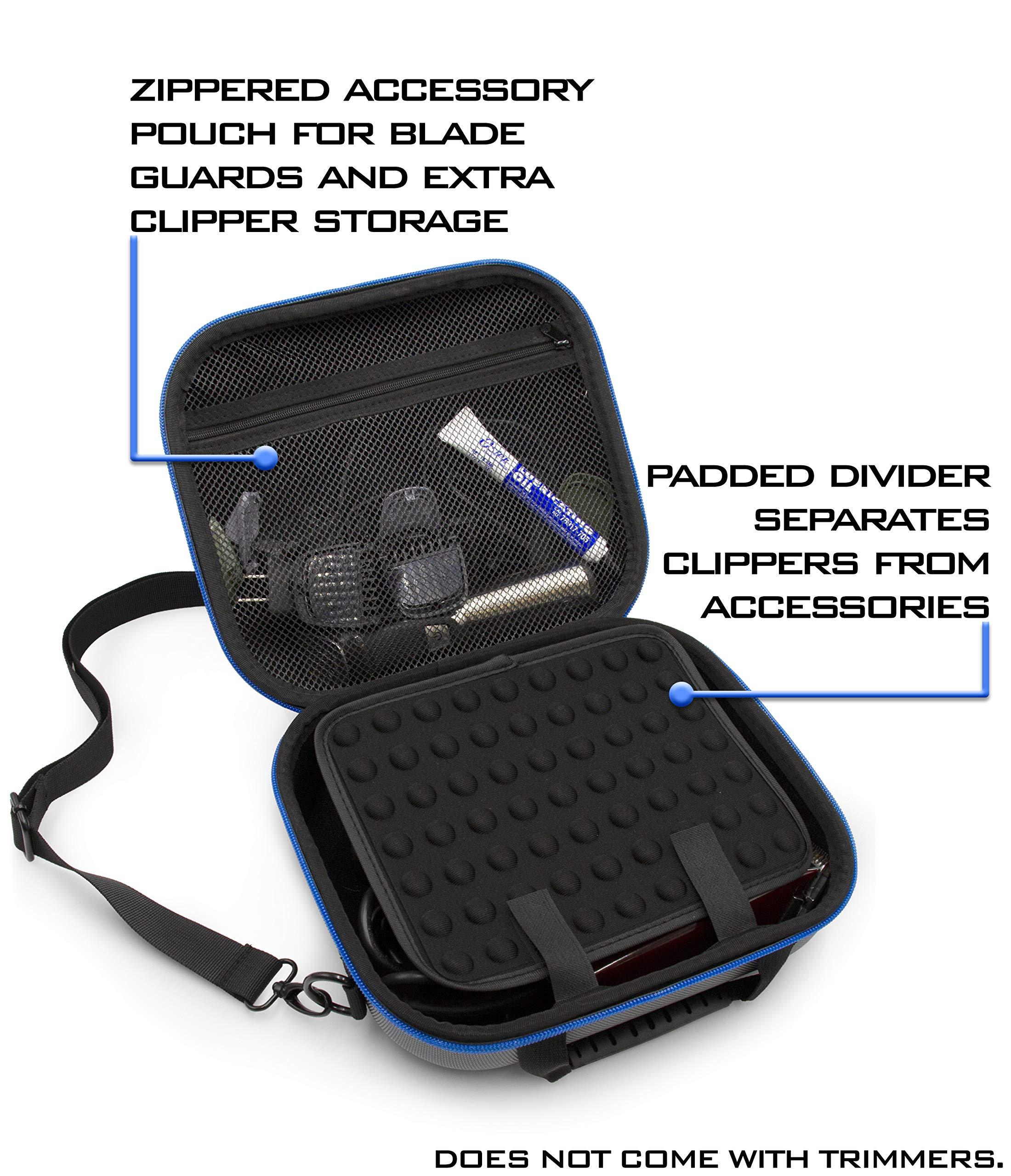 CASEMATIX CASEMATIX Hair Clipper Barber Case Holds Clippers, Hair Buzzers, Trimmers, T Finisher Liner - Travel Case for Clippers, Stylist and Hair Cutting Supplies with Adjustable Strap