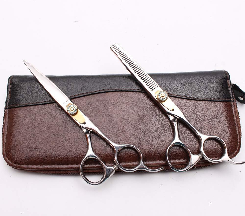 KKZY Hair Cutting Scissors, 6\" 17.5cm Thinning Scissors Cutting Shears Engraving Hairdressing Supplies Zigzag Scissors Professional Hair Scissors Set BY KKZY (Color : C1026 Yin C 6YY)