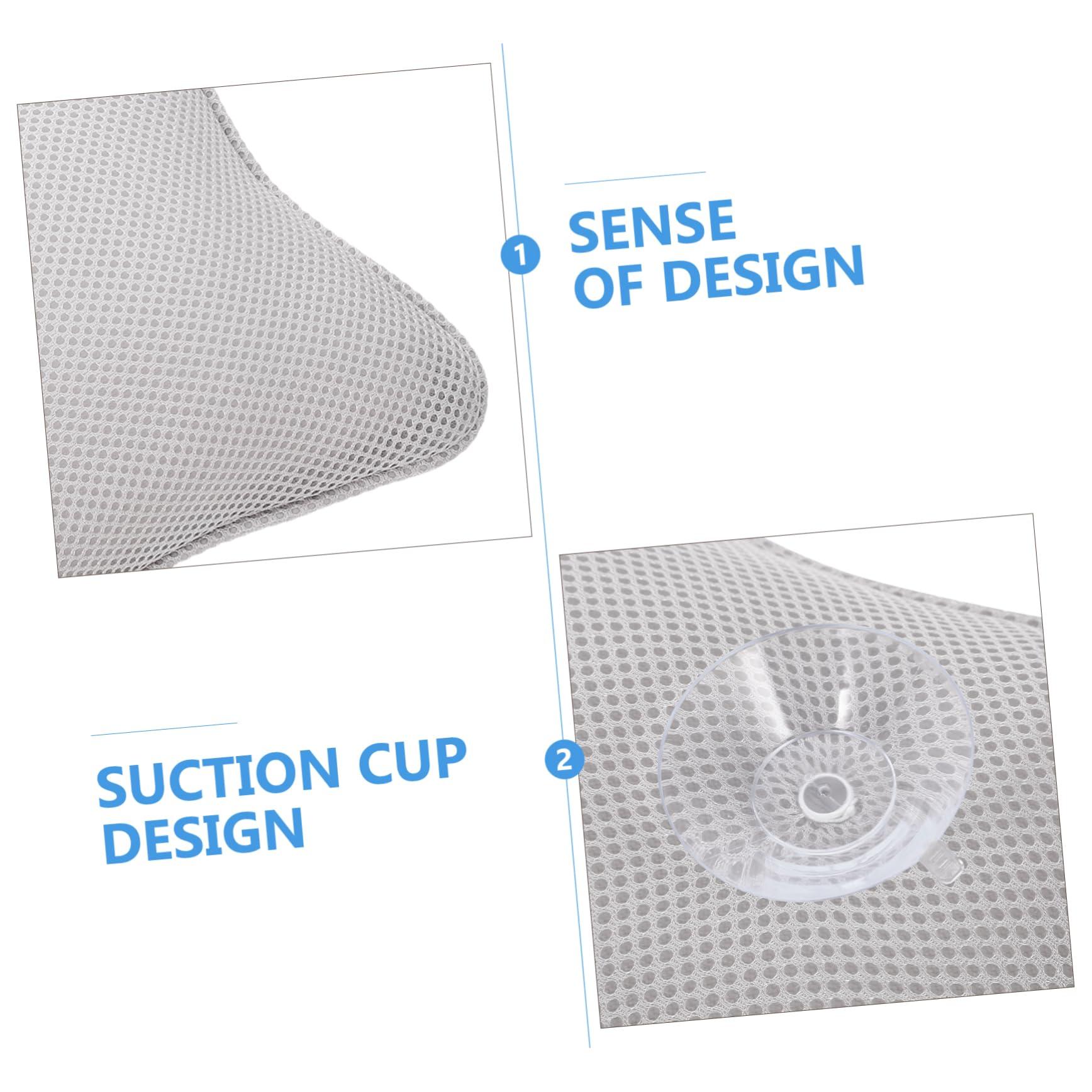 minkissy minkissy Bathtub Pillow Cup Grey Bath Pillow with 2 Cups Neck Pillow for Bathtub Spa Spa Tub Fit Standard Bathtubs