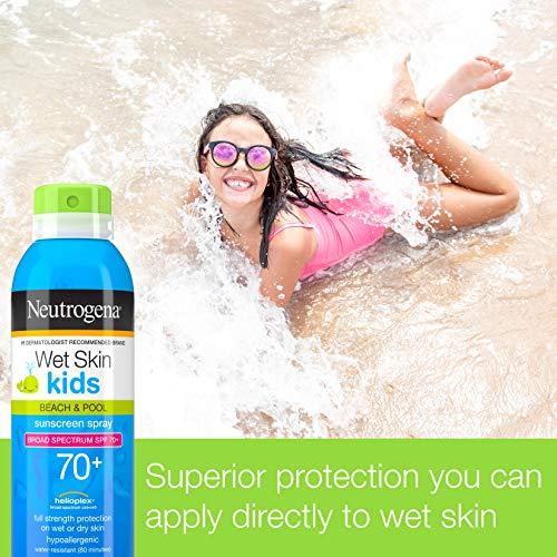 Neutrogena Neutrogena Wet Skin Kids Sunscreen Spray, Water-Resistant and Oil-Free, Broad Spectrum SPF 70+, 5 oz