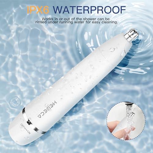 HEBECA HEBECA Nose Hair Trimmer for Women Men - Electric Ear and Nose Trimmer Rechargeable Eyebrow Trimmer, Portable Waterproof Facial Hair Removal for Face Ear Nose Eyebrow Trimming (Silver)