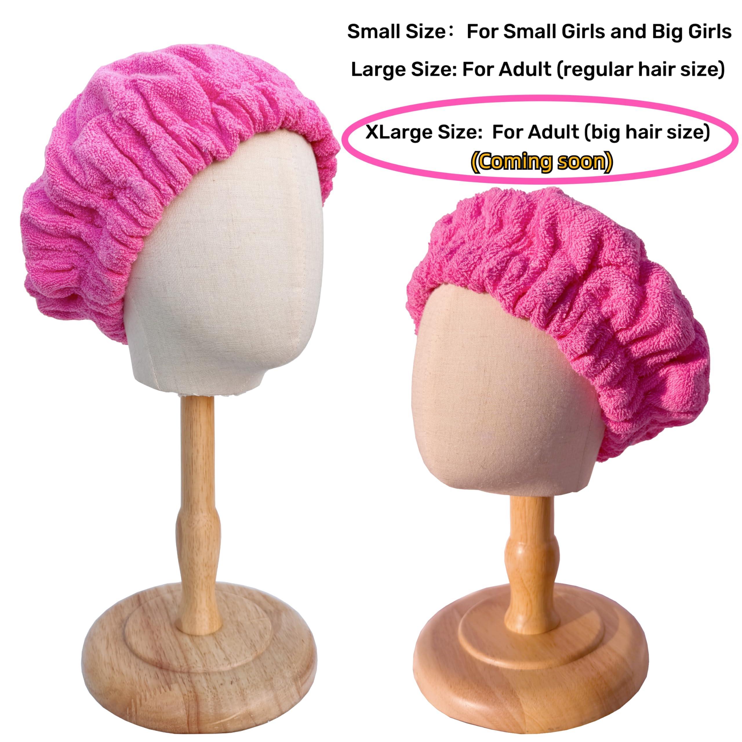 AKISS AKISS Flaxseed Deep Conditioning Heat Cap Portable Microwave Hot Bonnet Therapy Hair care Cap For Kids Girls (Fushcia/Flowers, Small)