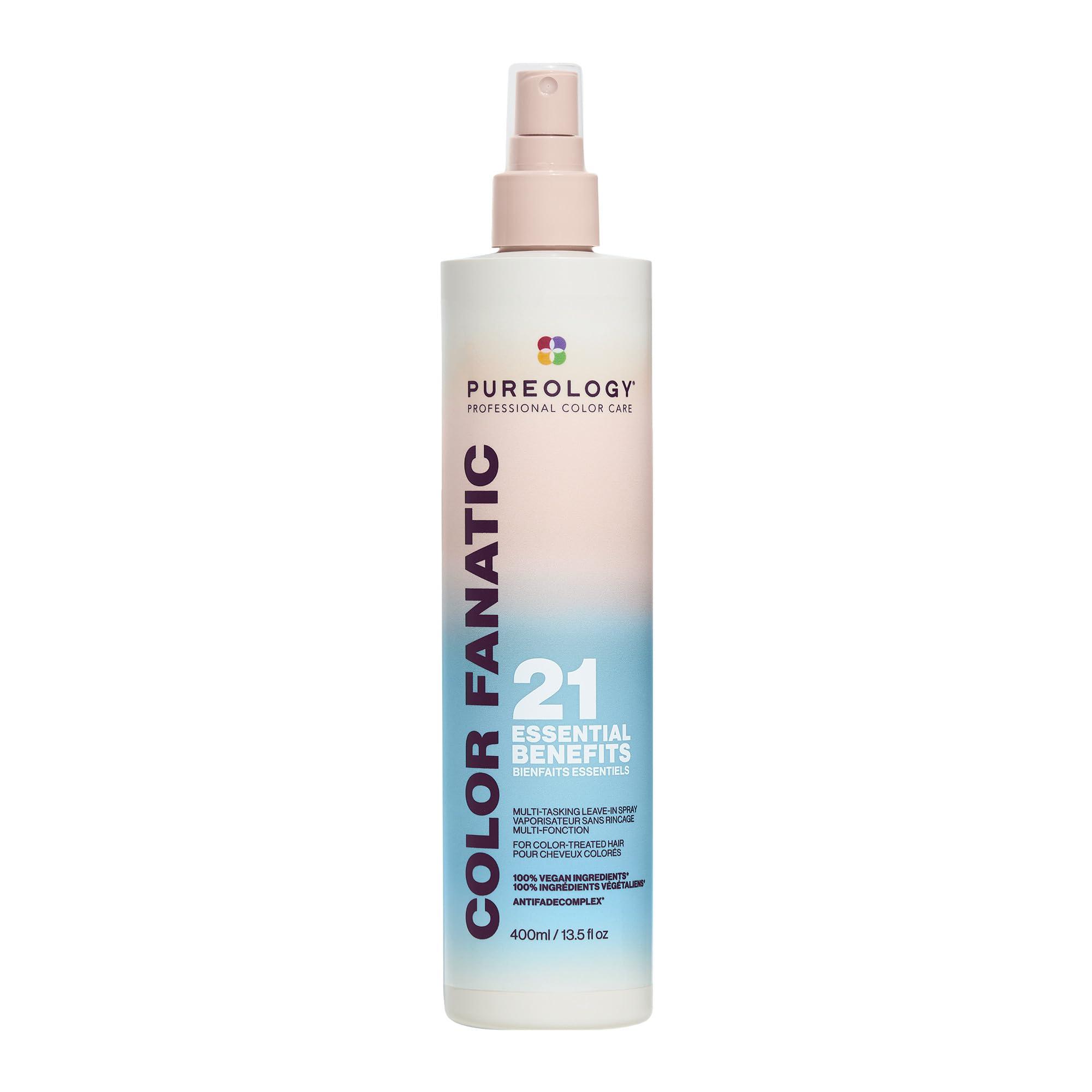 Pureology Pureology Color Fanatic Multi-Tasking Leave-In Spray, 21 Benefits for All Hair Types, Heat Protection, Detangling & Frizz Control, Infused with Coconut & Camellia Oils, Color Safe, Vegan, 13.5 Fl Oz