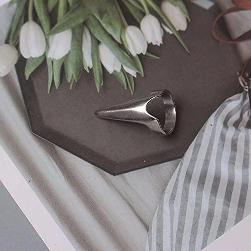 FGHUK 5PCS Finger Claws Cosplay Claws Rings,Punk Rock Nail Finger Armor Gothic Talon Nail Fingertip Claw,Hair Parting Selecting Sectioning Tool(Silver)