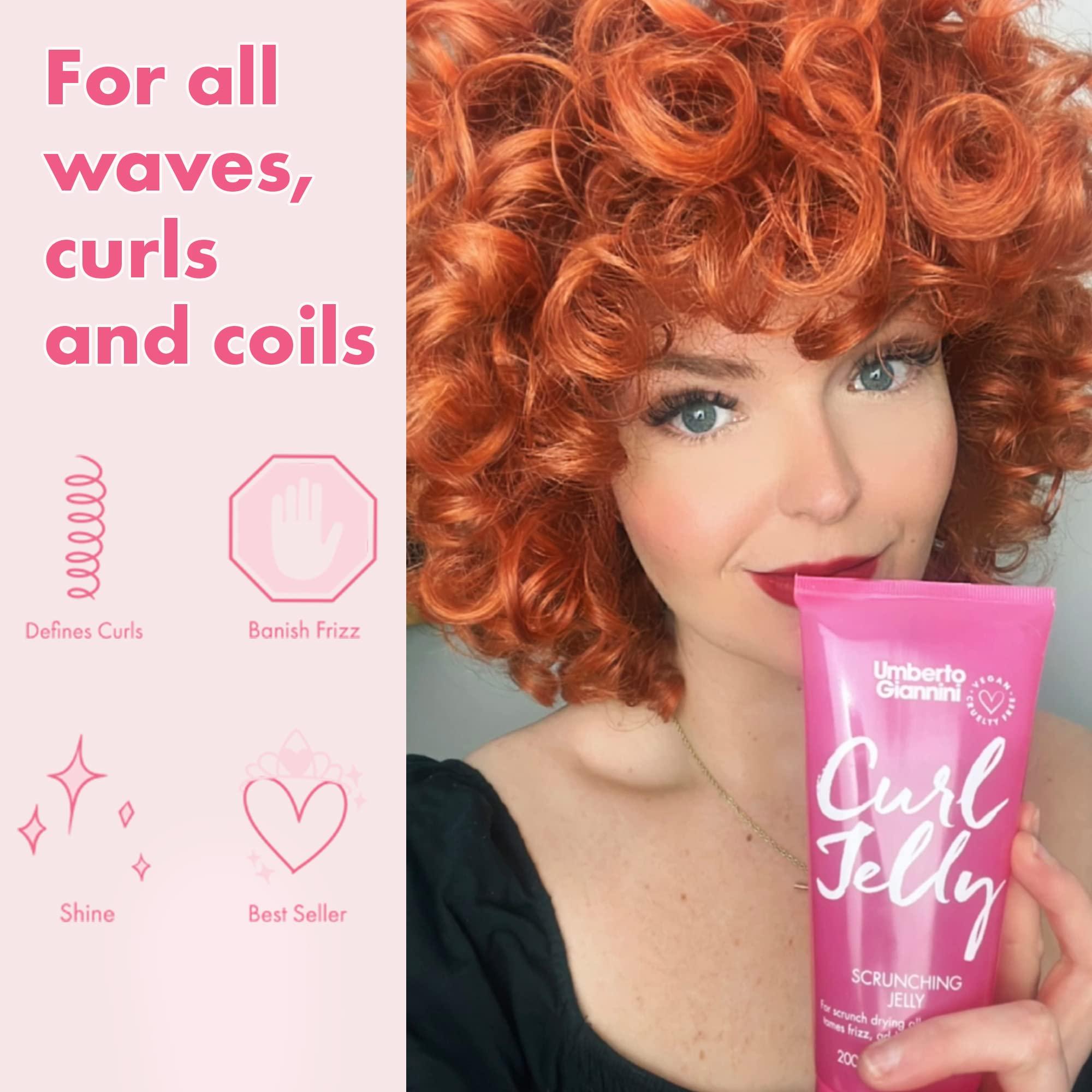 Umberto Giannini Umberto Giannini Curl Jelly & Foam Mousse Duo - Vegan & Cruelty-Free Styling Gel and Mousse for Defrizzing Curly or Wavy Hair