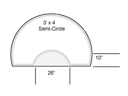 Rhino Mats Rhino Mats-Rhino Hide Salon Mat 3\' x 4\' in Semi-Circle and Rectangle, 1/2\'\' and 7/8\'\' Thick (Black 1/2\'\' Thick, Semi Circle)