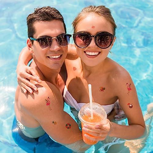 HINZIC HINZIC 20 Sheets Cute Animal Temporary Tattoo for Kids Play, Vinyl Waterproof Flamingo Summer Cartoon Tattoos Stickers for Children Party Makeup Cosplay Drama Shows