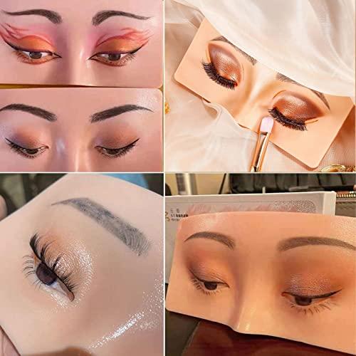Siluyado Makeup Practice Face, The Perfect Aid to Practicing Makeup, Silicone Makeup Face Practice Board, Eye Makeup Practice Face, Bionic Skin Makeup Practice, for Professional Enthusiasts-A
