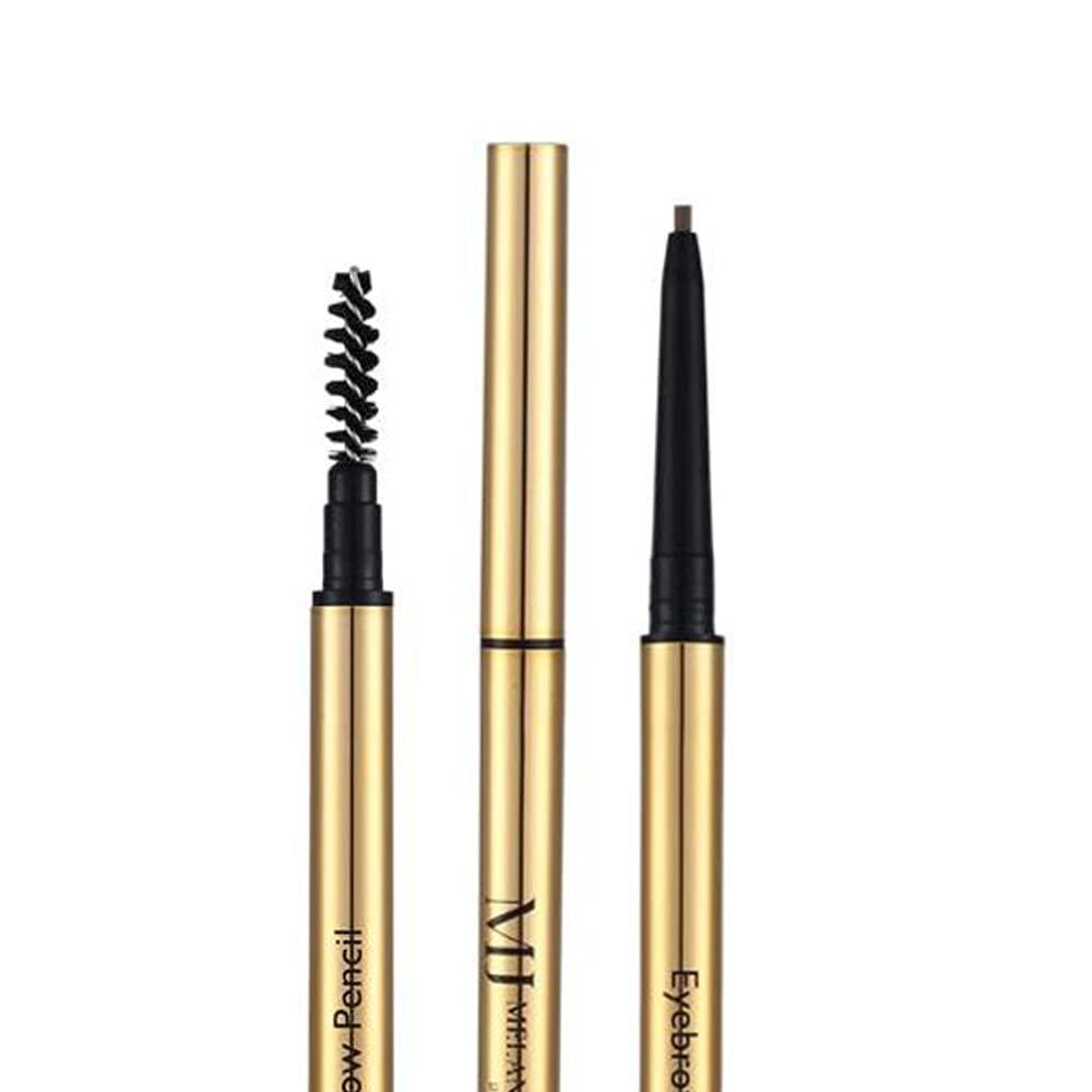 Melanie Jovanovic Eyebrow Definer Pencil | Fill in Draw Fine Lines and add volume to your Brows | Long Lasting and Waterproof | Precision Smart Double Ended Design | Mela Beauty Studio Professional Makeup (Ebony)