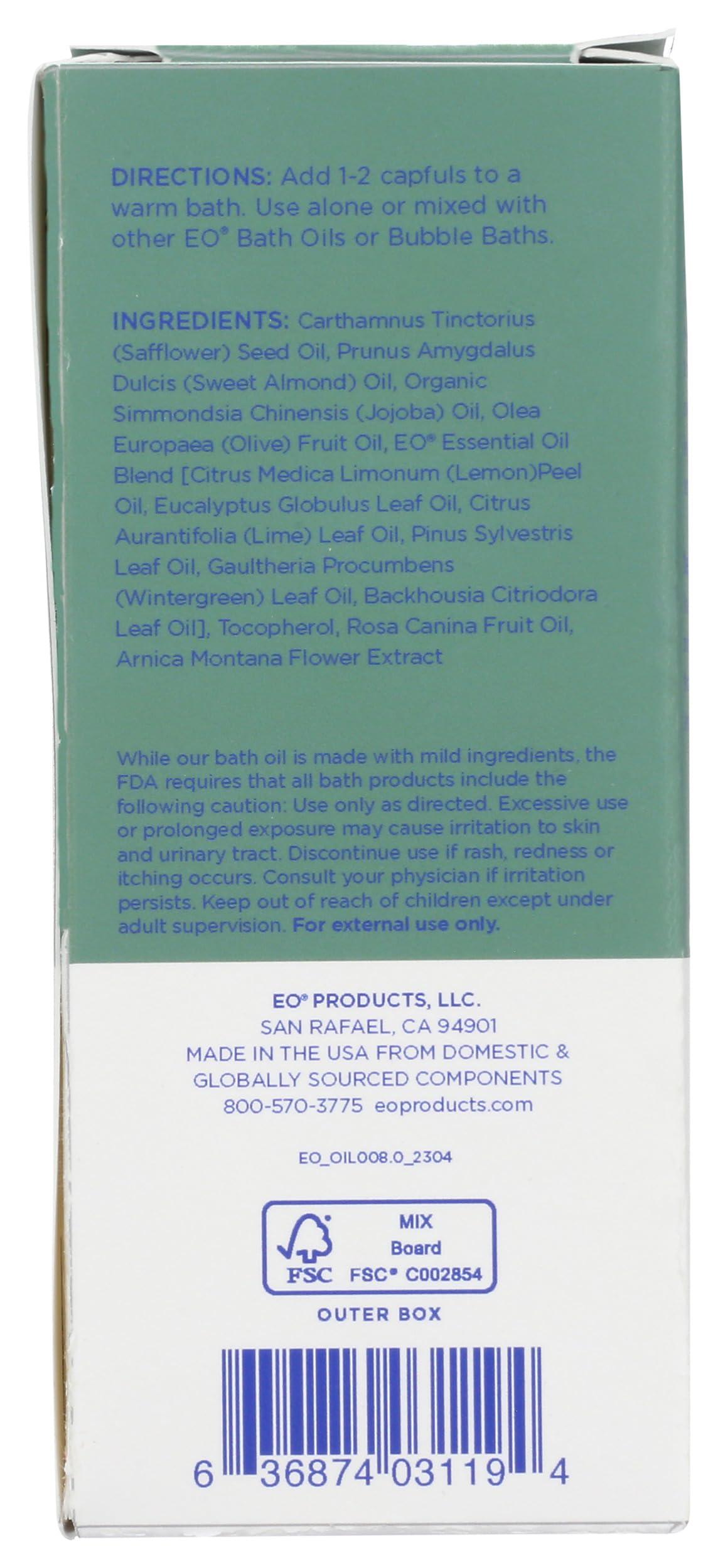 EO EO Eucalyptus Lemon Bath Oil, 4 oz