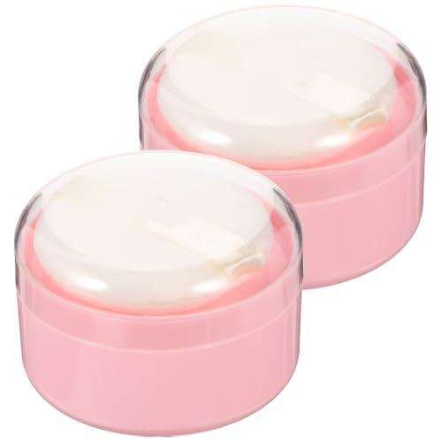 KOMBIUDA KOMBIUDA 2Pcs Loose Powder Puff Containers with Puffs Dusting Powder Boxes for Body Powder Travel-Friendly Cosmetic Puff for Home -go Use