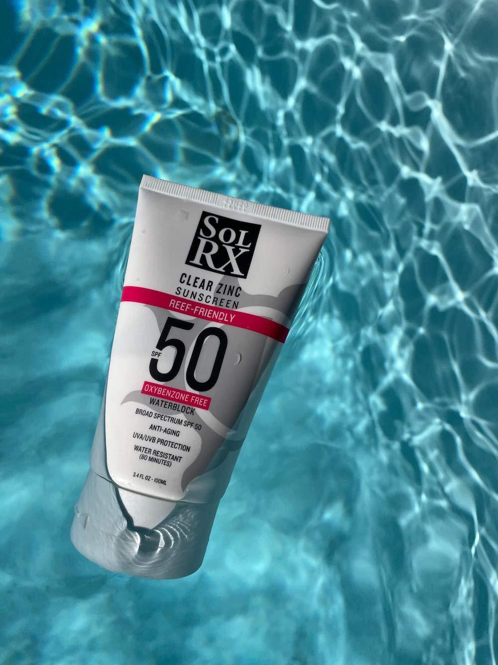 SolRX SolRX MINERAL+ SPF 50 Sunscreen - Zinc Oxide Sunscreen, Water Resistant Sunscreen, Reef Safe Sunscreen, Broad Spectrum Sunscreen for Face and Body