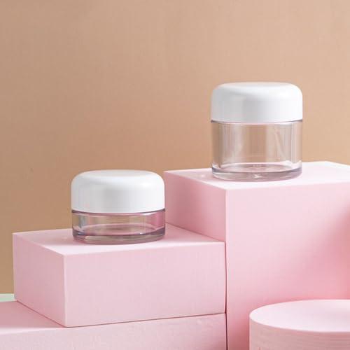 COHEALI COHEALI 2pcs Box Moisturizer Container Plastic Jars Round Body Scrub Jar Makeup Container Case Face Cream Pot Makeup Sample Container Clear Cosmetic Jars Vial Pot Cream Box Frosted Travel