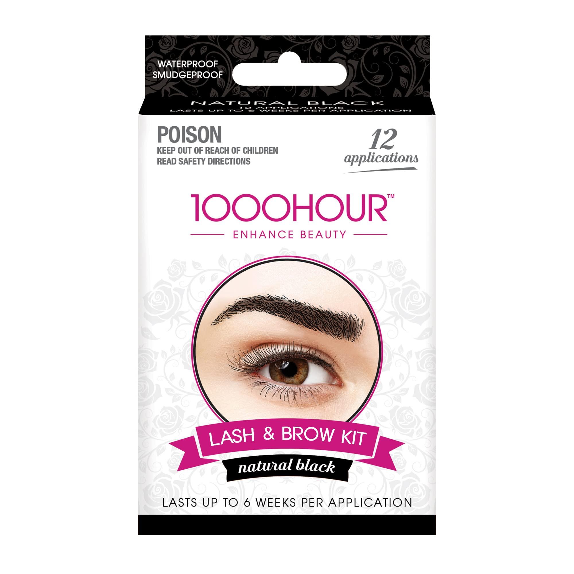 MaxRelief 1000 Hour Professional Formula Lash and Brow Kit - Defined Brows with a Long-Lasting Formula with Eyebrow Mascara - Brow Gel for Stunning Brows that Last Up To 6 Weeks with 12 Applications - (Black)
