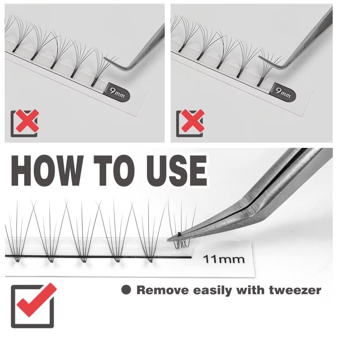 FLOMAZE Premade Fans Eyelash Extensions 320 Fans 3D/4D/5D/6D C Curl 0.07mm Thickness Soft Handmade Volume Natural Lash Extension Eyelash Fan(5D-0.07-C-11mm)