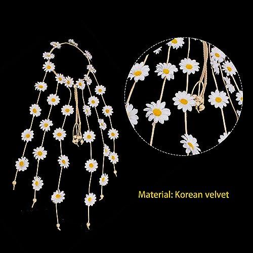 RUIFUU RUIFUU 2Pcs Flower Headband Hippie Flower Crown Sunflower Hair Accessories 60s 70s Outfits Bohemian Hair Bands Women Girls Flower Headdress Cosplay Costume Hair Accessories