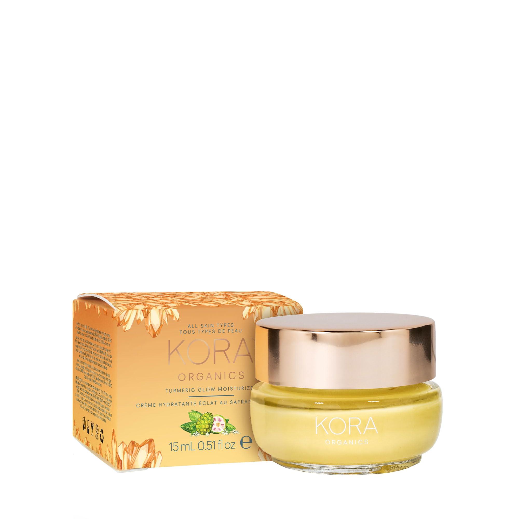 KORA Organics KORA Organics Turmeric Glow Moisturizer, Hydrate, Soften and Plump Skin, Certified Organic, Cruelty Free, Perfect Travel Size, 0.51 fl oz