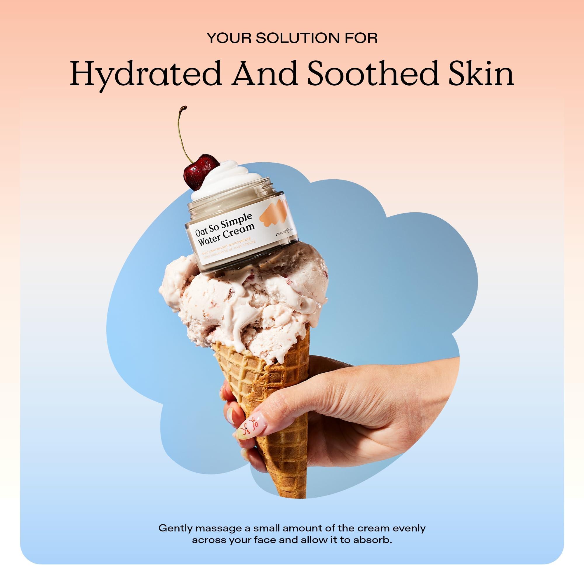 Krave Beauty KraveBeauty Oat So Simple Water Cream, Enriched With Oat & Squalane To Soothe & Lock In Moisture, Everyday Moisturizer, For All Skin Types, Vegan & Cruelty Free, 2.7 fl oz