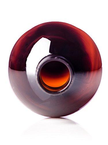 Generic 6 Pack 16 oz (475 ml) Slim Plastic PET Bottles with 3 Black Lotion Pump Dispensers and 3 Black Disc Caps and 6 Waterproof 2.5\" Square Labels | Made in USA | Mountainleaf (Amber Bottle with Label)